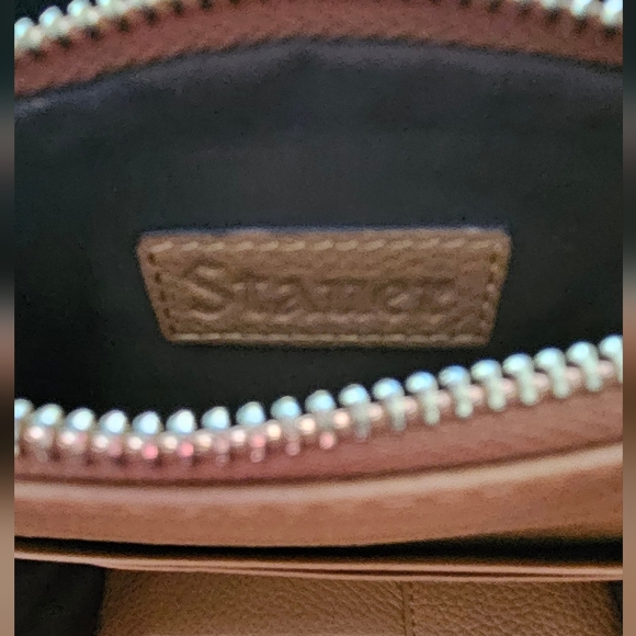 Stauer Tan/Light Brown Pebble Leather Crossbody Bag - Picture 6 of 11